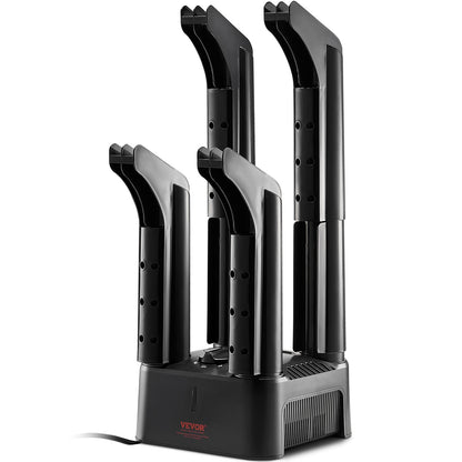 Abnehmbarer 4-Rohr-Schuhtrockner mit Wärmegebläse und Timer schwarz &amp; orange