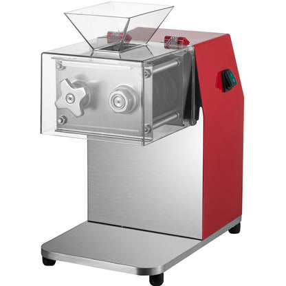 Kommerzieller Fleischschneider, 551 lbs/h, 850 W, Fleischzerkleinerer, 3,5 mm elektrischer Fleischschneider, Lebensmittelschneider aus Edelstahl, für Küche, Supermarkt, Lamm, Rind, Huhn, Rot