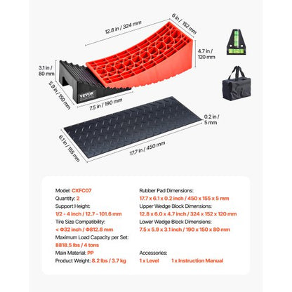 RV Leveling Blocks 2-pack RV Leveling Blocks 8818.5 lbs 4" Leveling Height