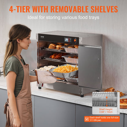 Hot Box Food Warmer 4-Tier Concession Warmer Cabinet with Water Tray