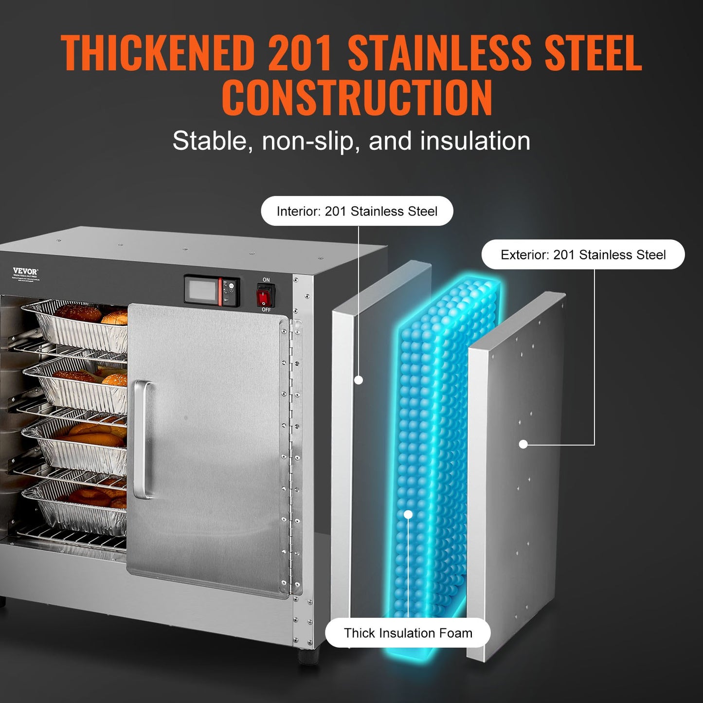 Hot Box Food Warmer 4-Tier Concession Warmer Cabinet with Water Tray