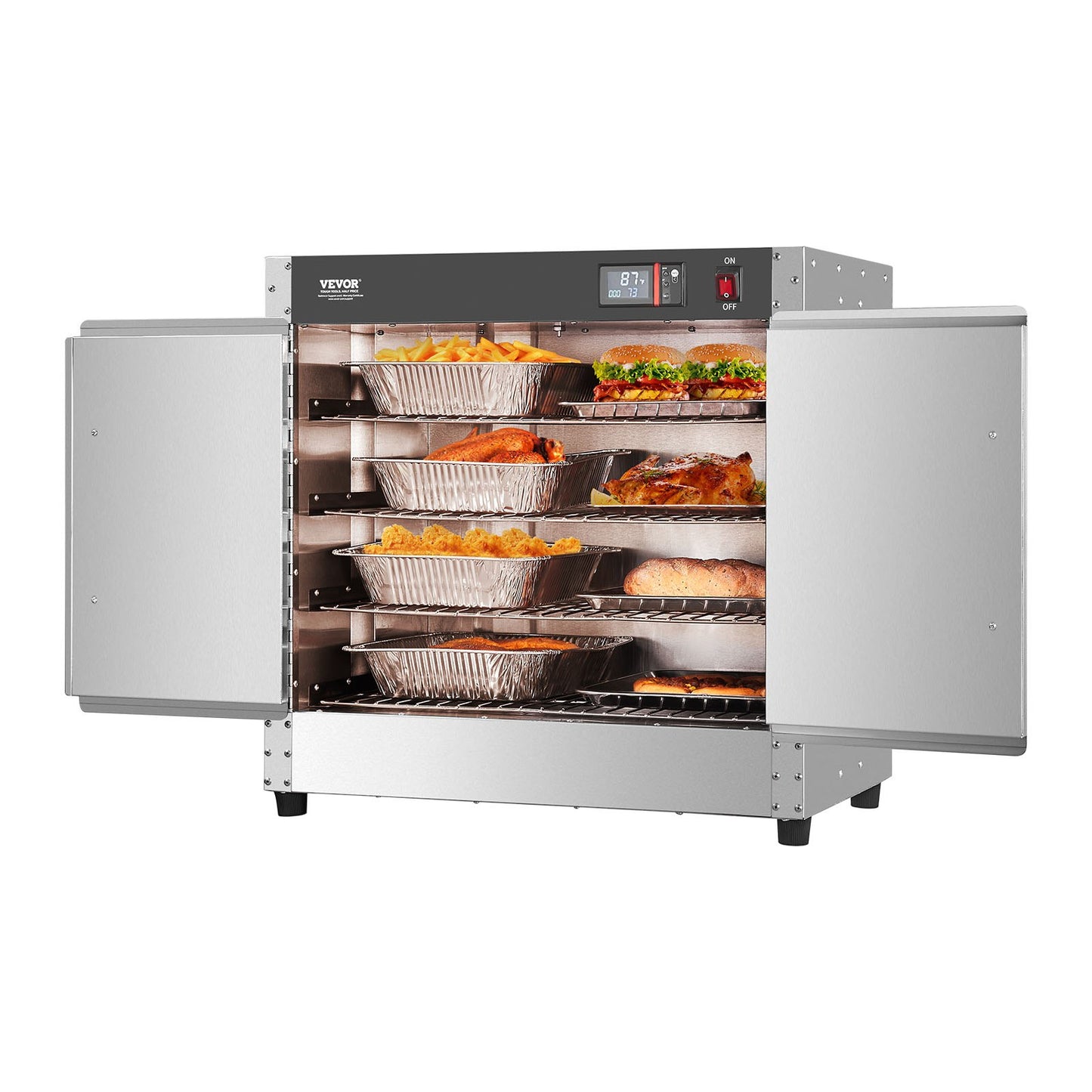 Hot Box Food Warmer 4-Tier Concession Warmer Cabinet with Water Tray