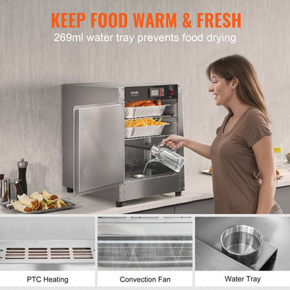 Hot Box Food Warmer 4-Tier Concession Warmer Cabinet with Water Tray