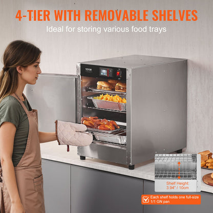 Hot Box Food Warmer 4-Tier Concession Warmer Cabinet with Water Tray
