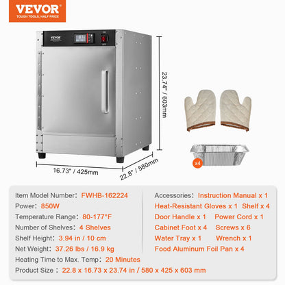 Hot Box Food Warmer 4-Tier Concession Warmer Cabinet with Water Tray