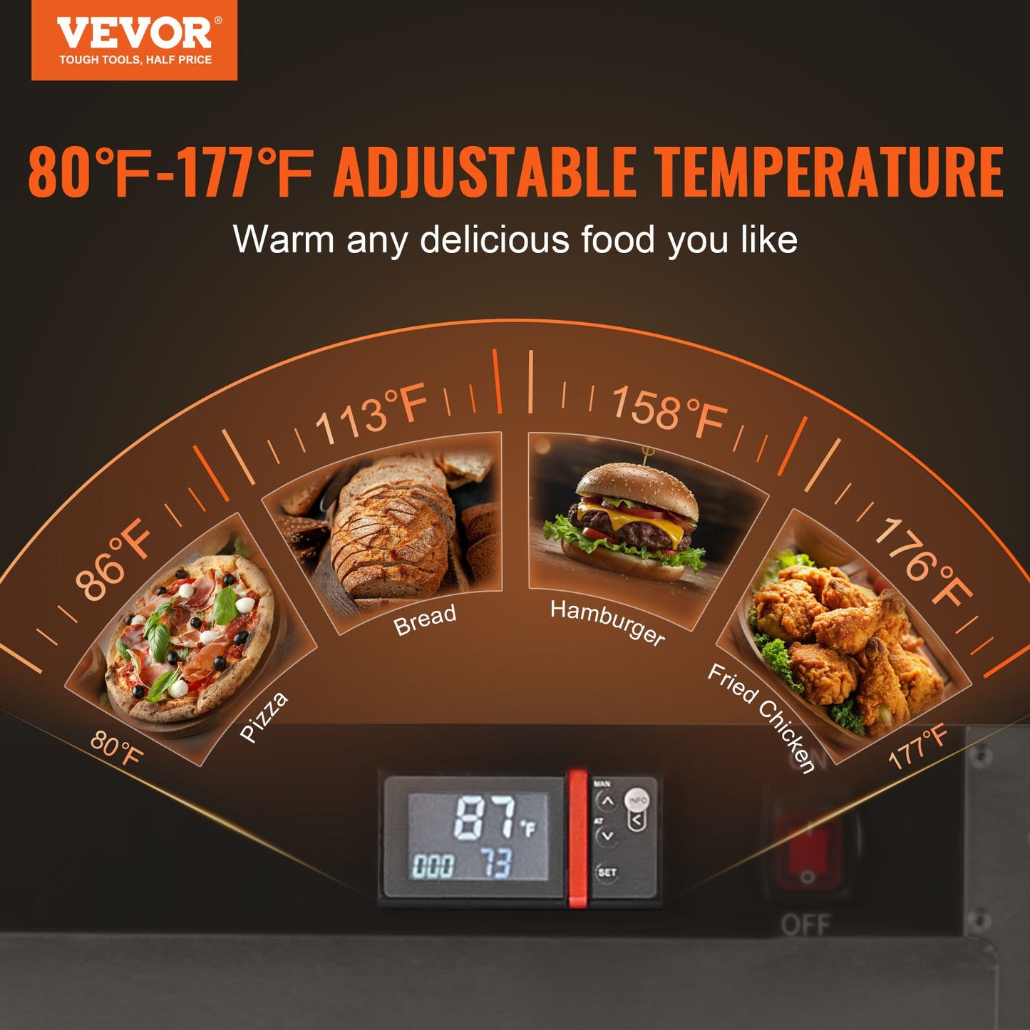 Hot Box Food Warmer 4-Tier Concession Warmer Cabinet with Water Tray