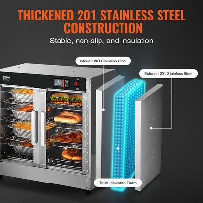 Hot Box Food Warmer 4-Tier Concession Warmer Cabinet with Water Tray