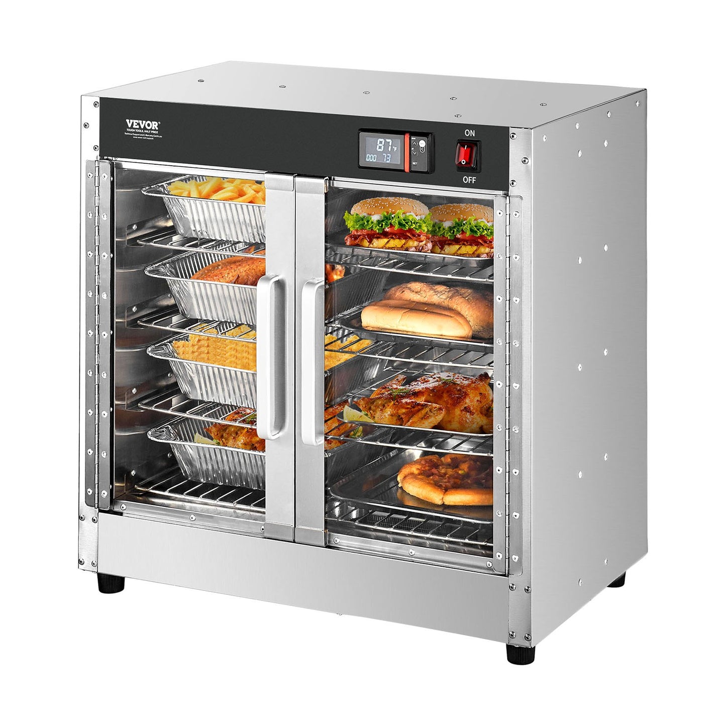 Hot Box Food Warmer 4-Tier Concession Warmer Cabinet with Water Tray