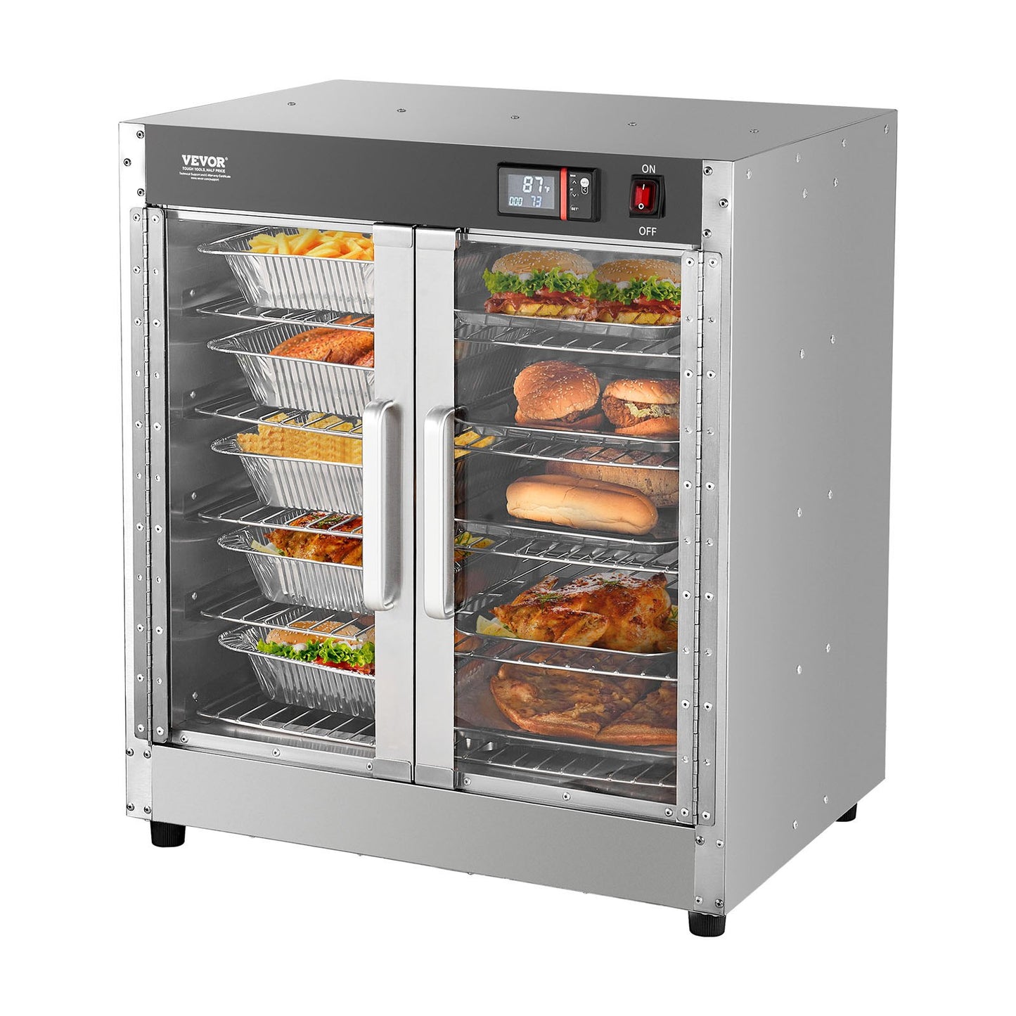 Hot Box Speisenwärmer 5-stufiger Imbiss-Wärmerschrank mit Wasserschale