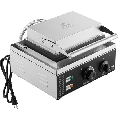 Elektrisk munkmaskin, 1550 W kommersiell munkmaskin med non-stick yta, 6 hål dubbelsidig uppvärmningsvåffelmaskin gör 6 munkar, temperatur 50-300 ℃, för restaurang och hemmabruk