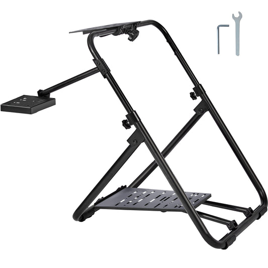 Hopfällbart Racing-rattstativ, höjdjusterbar universalbas Kompatibel med Logitech & Thrustmaster Racing Wheel och Pedal, Heavy-duty Frame Standard GT/Formula Seating Portable