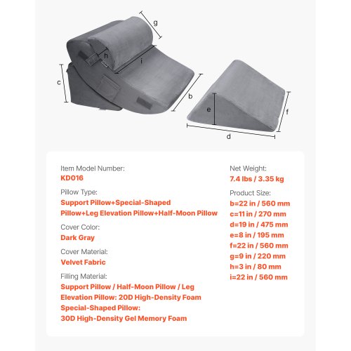 ortopedisk sängkilkudde 4 st justerbar för GERD sömn rygg ben nacke |  EU