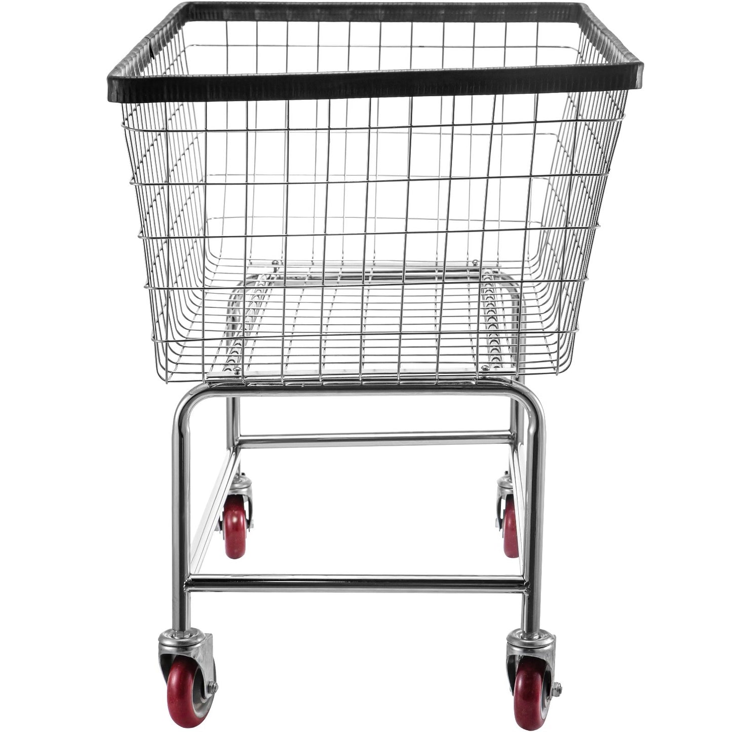 Trådtvättvagn, 4,5 bushel trådtvättkorg med hjul, 35\'\'x15,7\'\'x22\'\' kommersiell trådtvättkorg, stålram med kromfinish, 5\'\' hjul, tråd Korgvagn för Lau