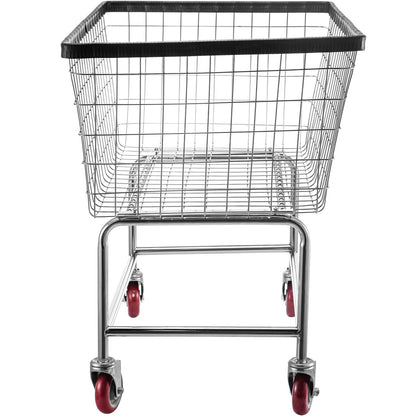 Trådtvättvagn, 4,5 bushel trådtvättkorg med hjul, 35\'\'x15,7\'\'x22\'\' kommersiell trådtvättkorg, stålram med kromfinish, 5\'\' hjul, tråd Korgvagn för Lau