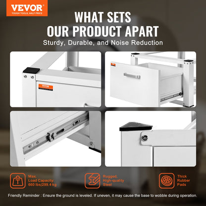 Laundry Stand 686mmW x 366mmH, Washer and Dryer Base Stand Platform Universal Fit 299kg Capacity, Heavy Duty Multifunctional Base for Washing Machine with Drawer and Rich Accessories