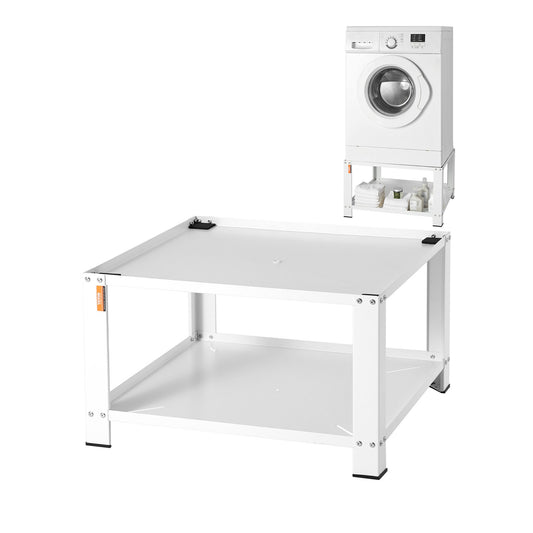 Washbasin with storage shelf, 711Lx711Wx406H mm, Washer and Dryer Base Stand Platform Universal Fit 299 kg Capacity, Heavy Duty Steel Multifunctional Base for Washing Machine