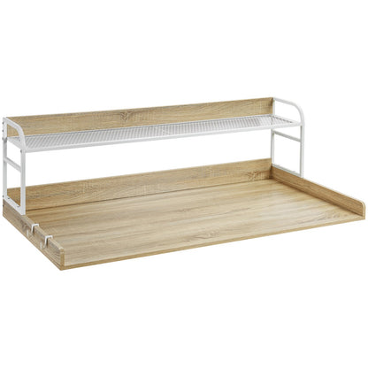 Tvättmaskin torktumlare bänkskiva med hylla 54"x27" trä tvättmaskin torktumlare ek