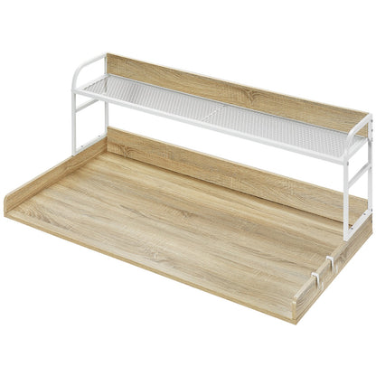 Tvättmaskin torktumlare bänkskiva med hylla 54"x27" trä tvättmaskin torktumlare ek