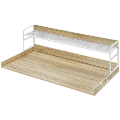 Tvättmaskin torktumlare bänkskiva med hylla 54"x27" trä tvättmaskin torktumlare ek