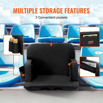 Stadium-säte med ryggstöd Bred bärbar lutande Bleacher-stol