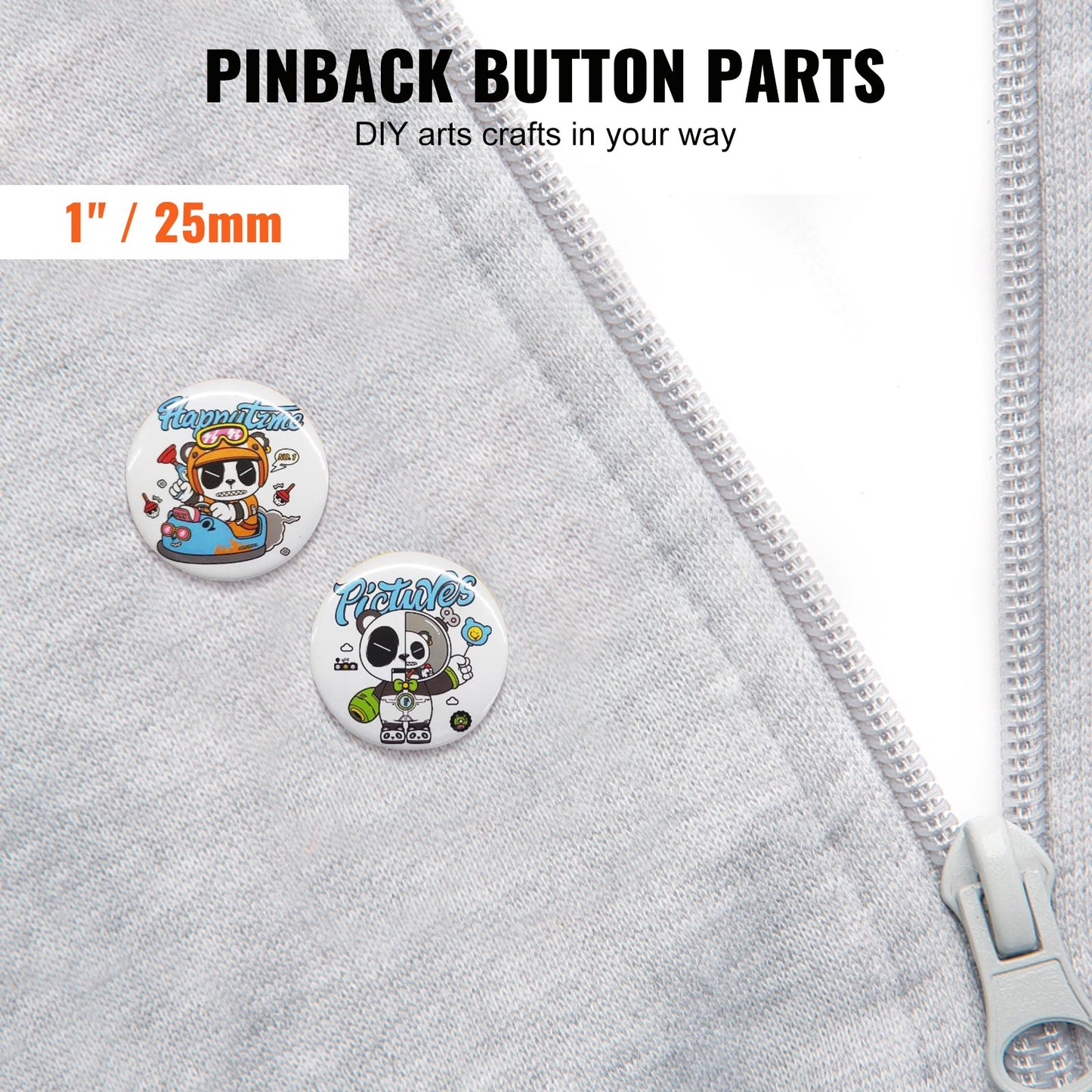 1" 25 mm Button Badge Delar Tillbehör för Button Maker Machine 500 set