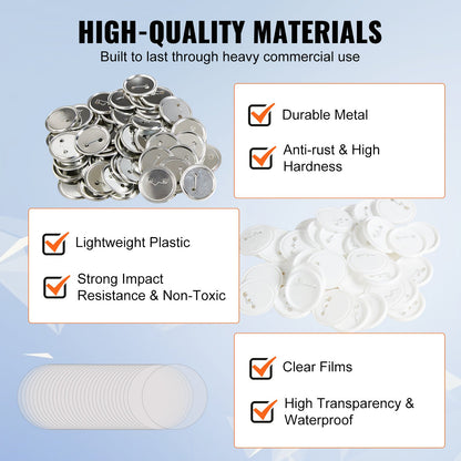 2,25" 58mm Button Badge Teile Zubehör für Button Maker Maschine 500 Sets