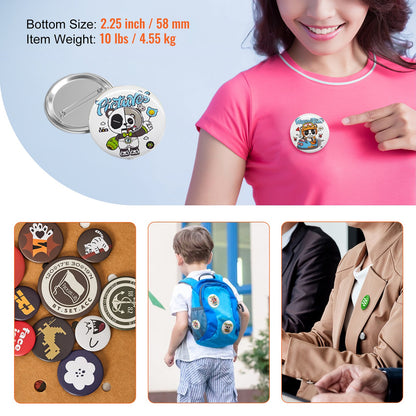 2,25" 58mm Button Badge Teile Zubehör für Button Maker Maschine 500 Sets