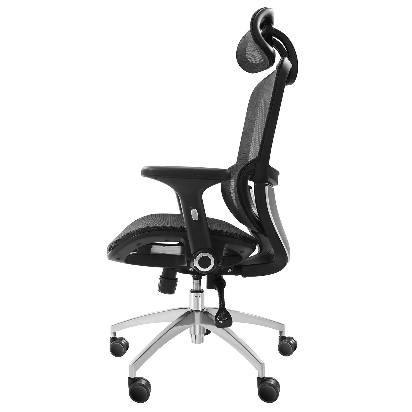 Mesh office chair, adjustable desk chair with high back and mesh seat, angle and height adjustable home office chair with lumbar and head support, swivel computer task chair