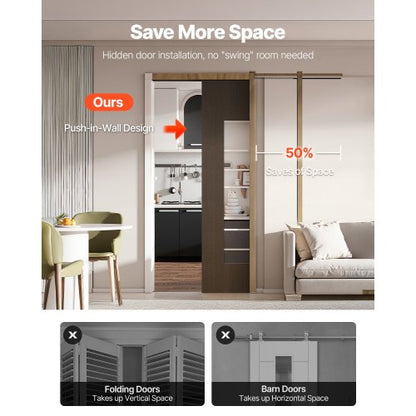 Pocket door frame set Pocket door set for 610-762 mm width 2032 mm height steel