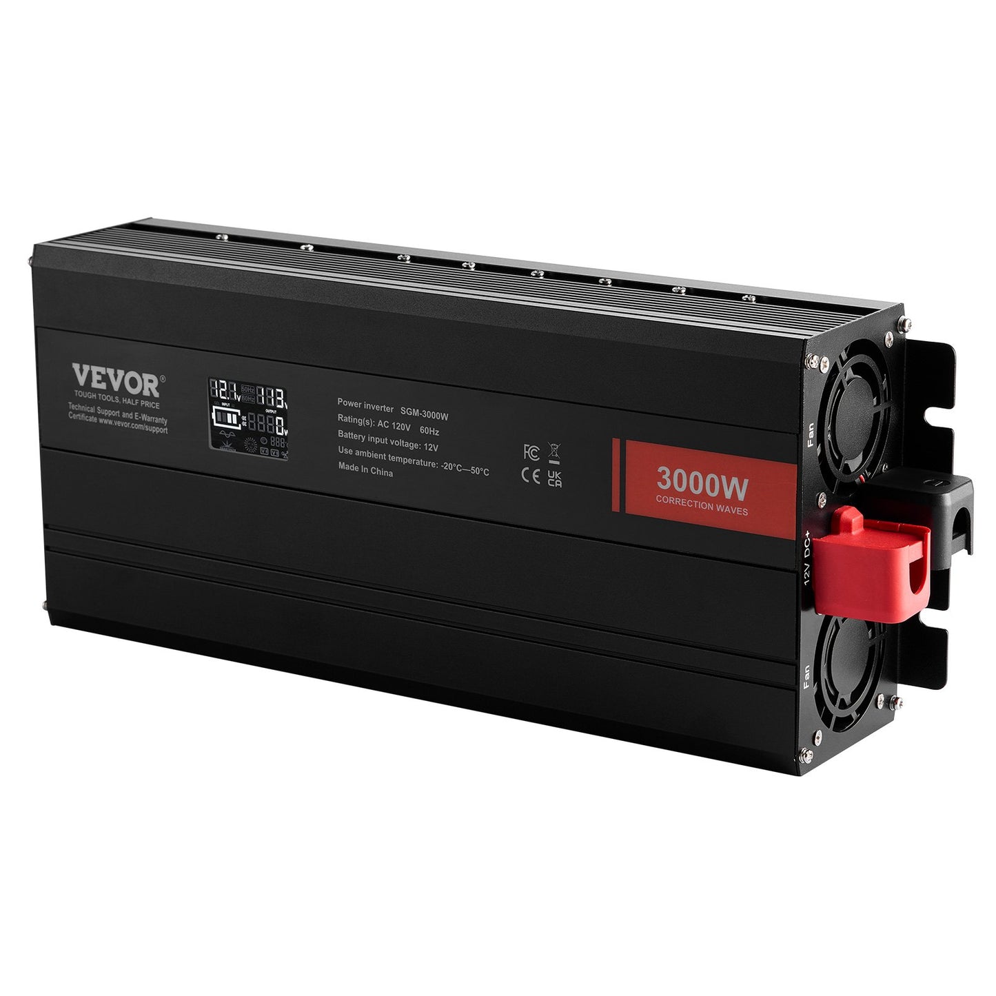 Modifierad Sine Wave Power Inverter 3000W DC12V till AC230V LCD-skärm CE FCC