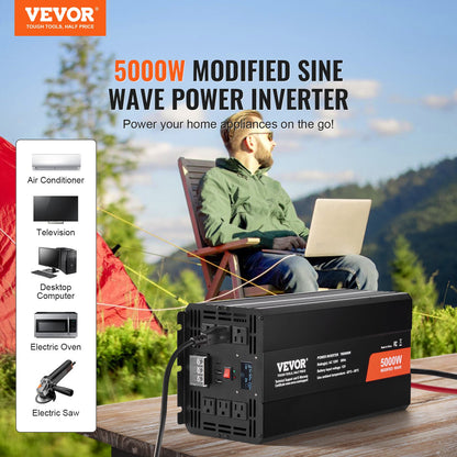 Modifierad sinusvågseffektomriktare 5000W DC12V till AC120V LCD-fjärrkontroll