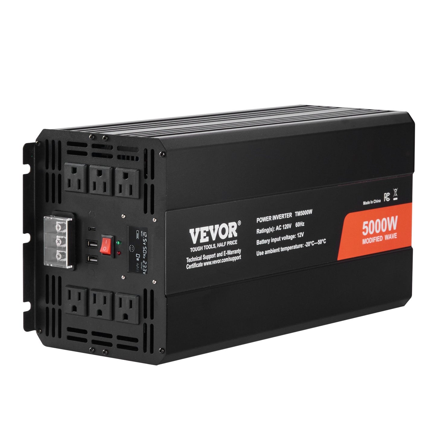 Modifierad sinusvågseffektomriktare 5000W DC12V till AC120V LCD-fjärrkontroll