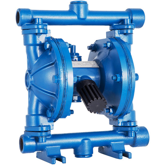 Air-operated double diaphragm pump, 1/2 inlet and outlet, cast iron body, 3 GPM &amp; Max 90 PSI, nitrile diaphragm pneumatic transfer pump for petroleum, diesel, oil and low viscosity fluids