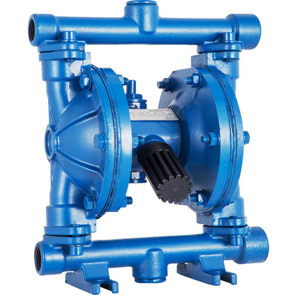 Air-operated double diaphragm pump, 1/2 inlet and outlet, cast iron body, 3 GPM &amp; Max 90 PSI, nitrile diaphragm pneumatic transfer pump for petroleum, diesel, oil and low viscosity fluids