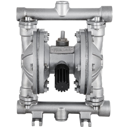 Luftdriven dubbelmembranpump, 1/2 inlopp och utlopp, kropp i rostfritt stål, 3 GPM & Max 90PSI, PTFE-membran pneumatisk överföringspump för petroleum, diesel, olja och lågviskösa vätskor