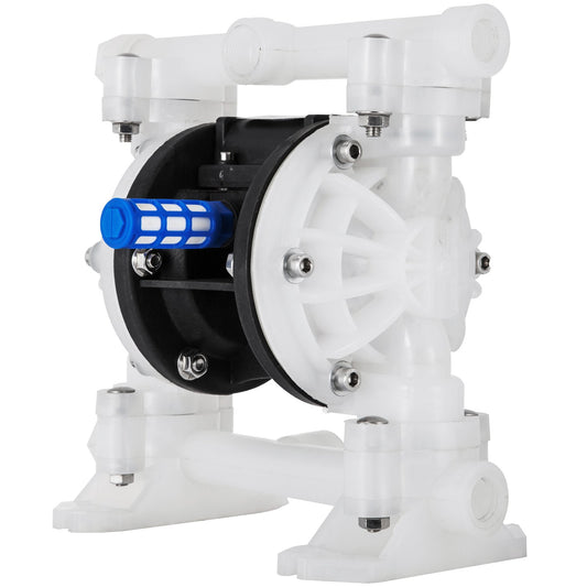 Air Double Diaphragm Pump 7GPM 100PSI Polypropylene Diaphragm Water Pump with 1/2 Inlet and Outlet Ports Air Pump Diaphragm 226.4ft Max Head Air Operated Diaphragm Pump with Sealed Ball Valve
