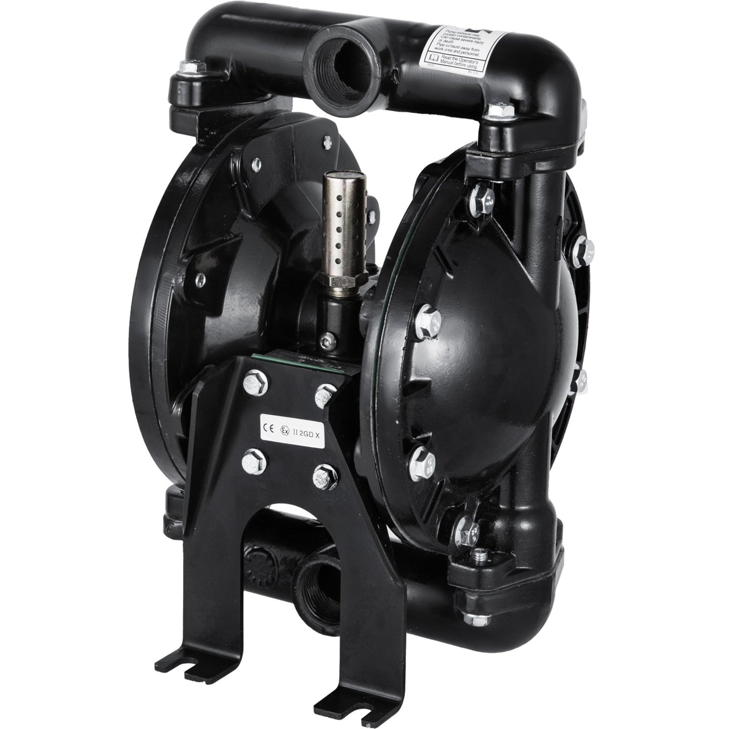 Luftdriven dubbelmembranpump 1 tum Inlopp Utlopp Aluminium 35 GPM Max 120PSI, Nitrilmembran, QBY4-25L-1inch-35