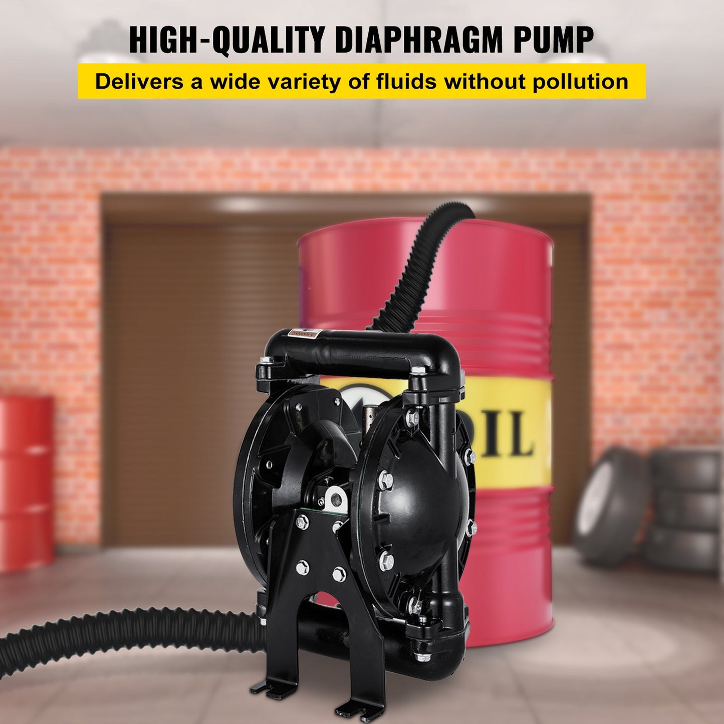 Luftbetriebene Doppelmembranpumpe QBY4-25L F46 35 GPM 1 Zoll Einlass und Auslass
