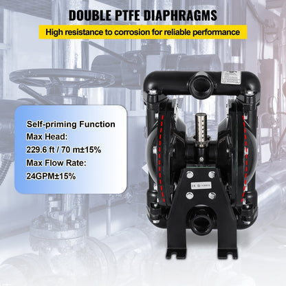 Luftbetriebene Doppelmembranpumpe QBY4-25L F46 35 GPM 1 Zoll Einlass und Auslass