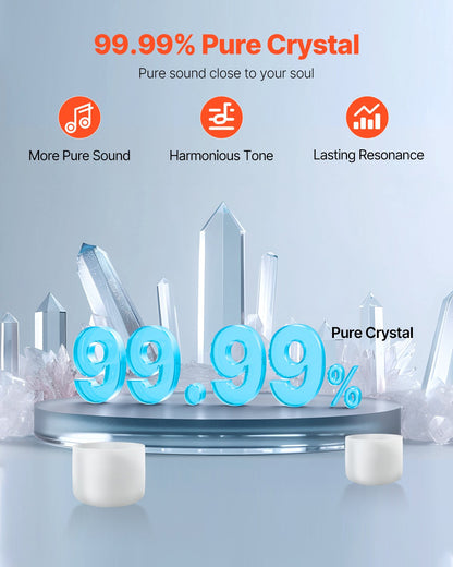 2PCS Crystal Singing Bowls 8" and 10" A &amp; F Note Singing Bowls &amp; Carry Bag