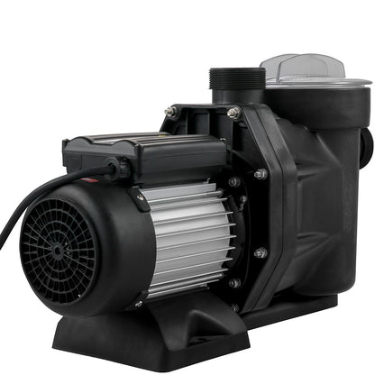 1 HK Pool Pump, 19200 L/h 750W Pool Pump In/Ground Pool Pump med Sil Korg Pool Pump Motor för rent poolvatten 1,97" Inlopp/Utlopp pool filterpump med 2 monteringsslangar