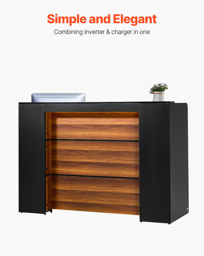 Reception desk rectangular front bench table 62.99 in salon office table