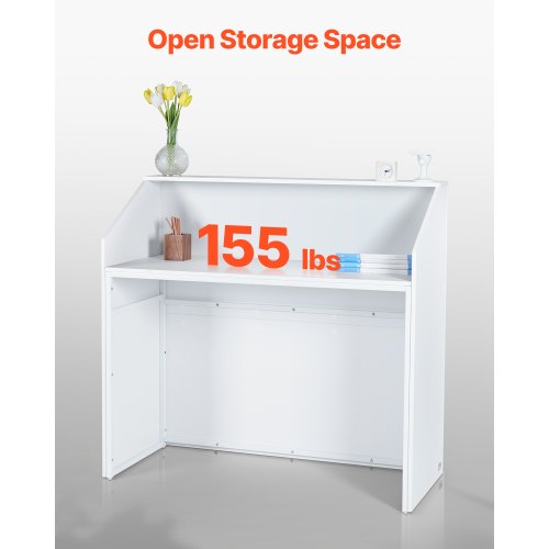 Receptionsdisk Rektangulärt Frontdiskbord 46,46 i Vitt Kontorsbord |  EU