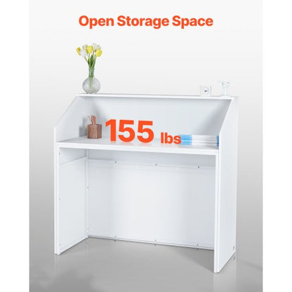 Receptionsdisk Rektangulärt Frontdiskbord 46,46 i Vitt Kontorsbord |  EU