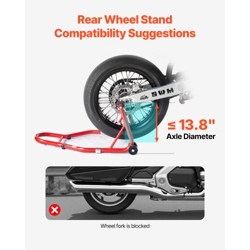 Motorcykelstödslyft 850 lbs Bakre spollyft Paddock Svingarm Röd |  EU