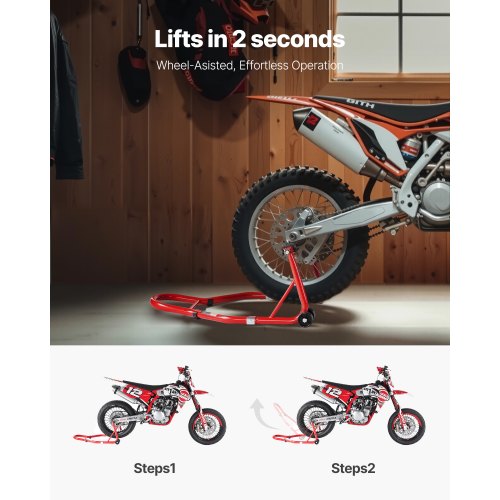 Motorcykelstödslyft 850 lbs Bakre spollyft Paddock Svingarm Röd |  EU