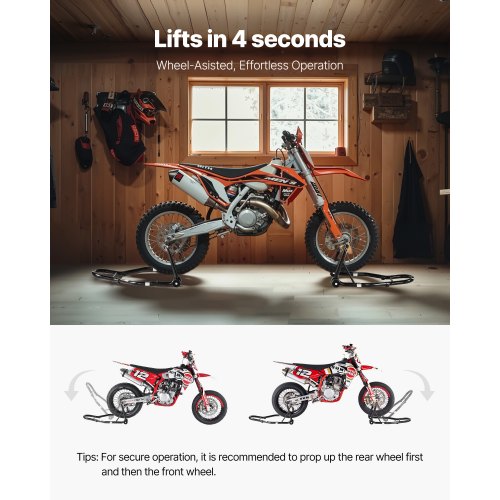 Motorrad-Stützlift vorne und hinten 1100 lbs Spoolift Paddock Schwinge | EU