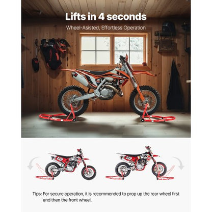Motorcykel Fram & Bak Stödlyft 850lb Spoolift Paddock Svingarm Röd |  EU