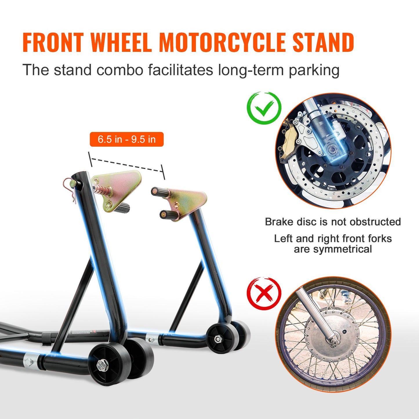 Motorcycle Stand Lift, 0.39 Ton Front Rear Combo Stand Lift Stand, Front and Rear Wheel Fork Stand, U+L Fork Swingarm Spool, Compatible with Most Yamaha Honda Kawasaki Suzuki Motorcycles, Black