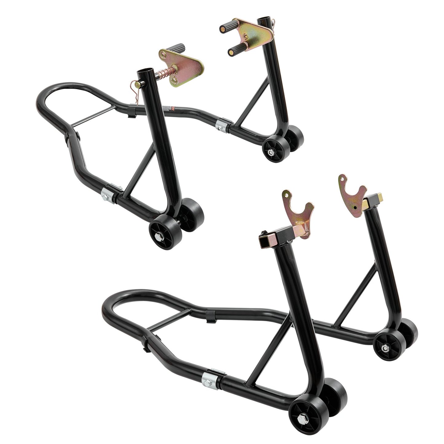 Motorcycle Stand Lift, 0.39 Ton Front Rear Combo Stand Lift Stand, Front and Rear Wheel Fork Stand, U+L Fork Swingarm Spool, Compatible with Most Yamaha Honda Kawasaki Suzuki Motorcycles, Black